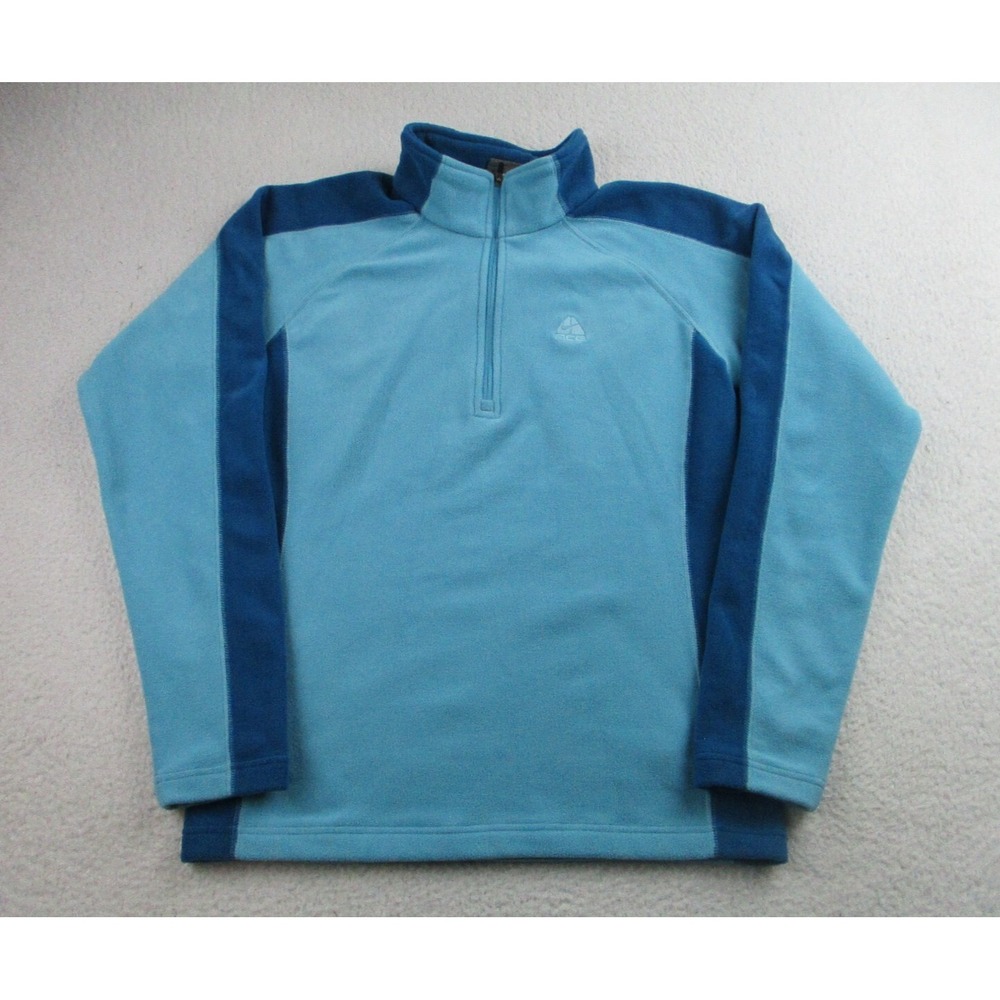 Nike ACG Fleece Jacket Womens S Blue Pullover L/S Therma Fit 1/4 Zip Performance